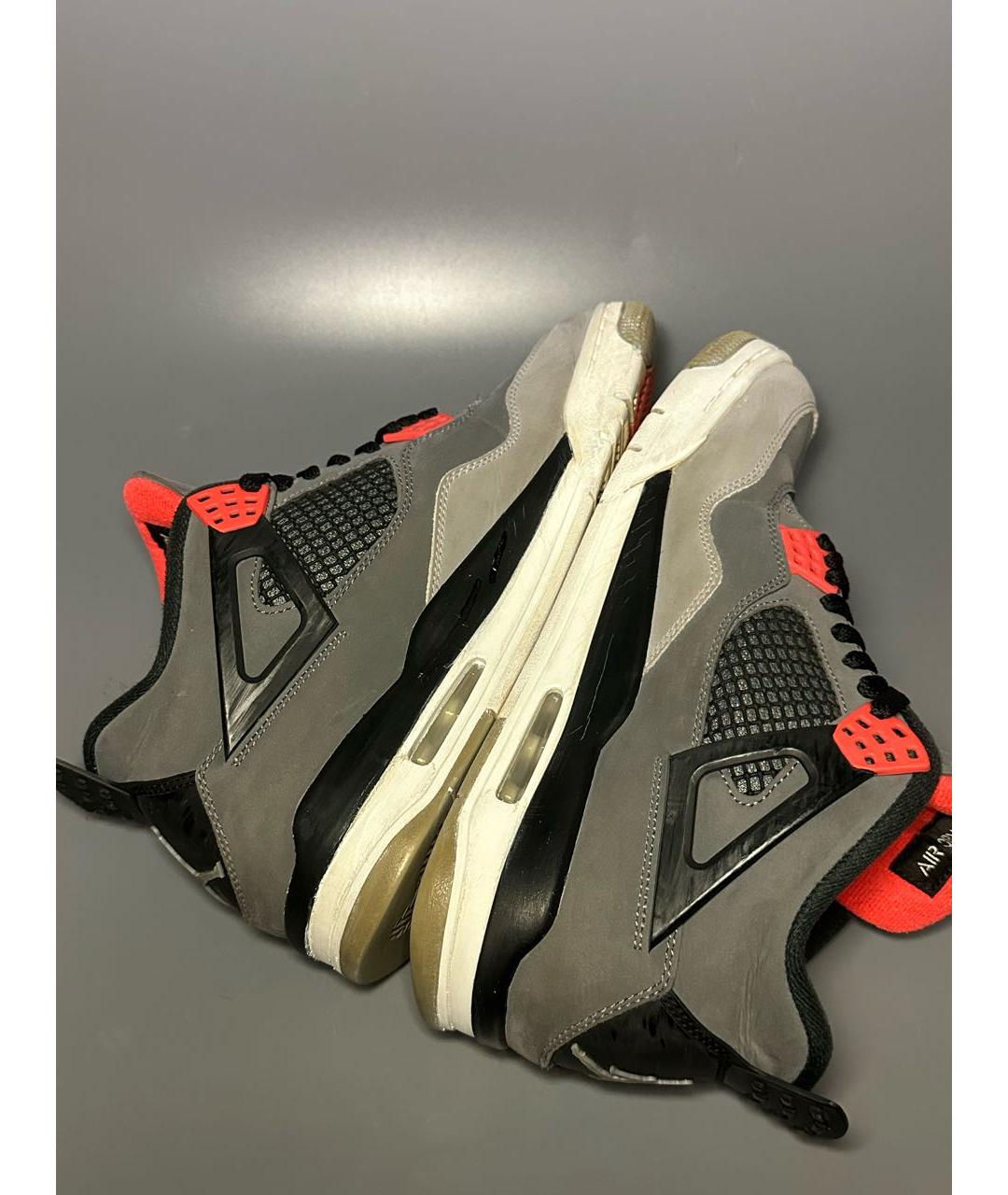 JORDAN Серые нубуковые высокие кроссовки / кеды, фото 6