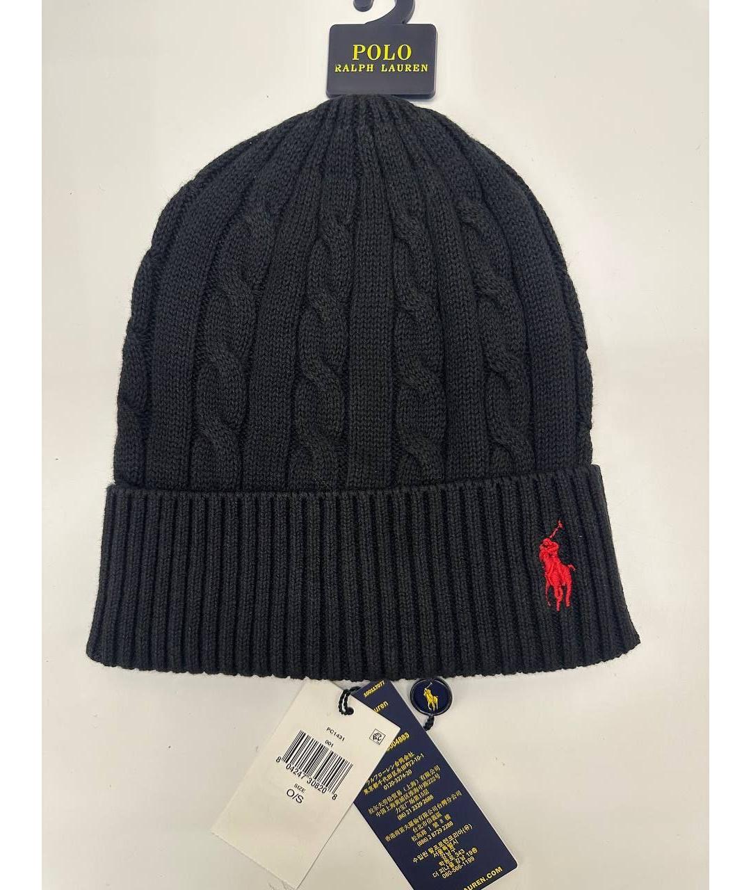 POLO RALPH LAUREN Черная хлопковая шапка, фото 4