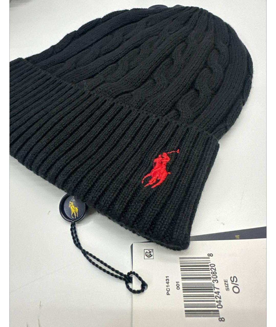 POLO RALPH LAUREN Черная хлопковая шапка, фото 3