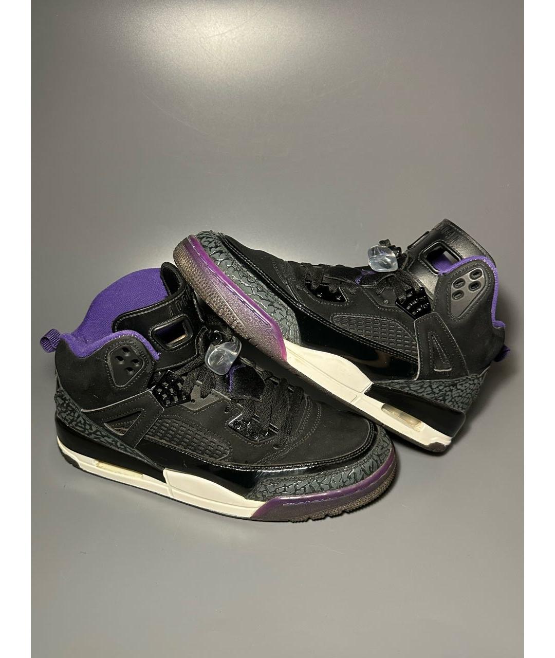 JORDAN Черные нубуковые высокие кроссовки / кеды, фото 6