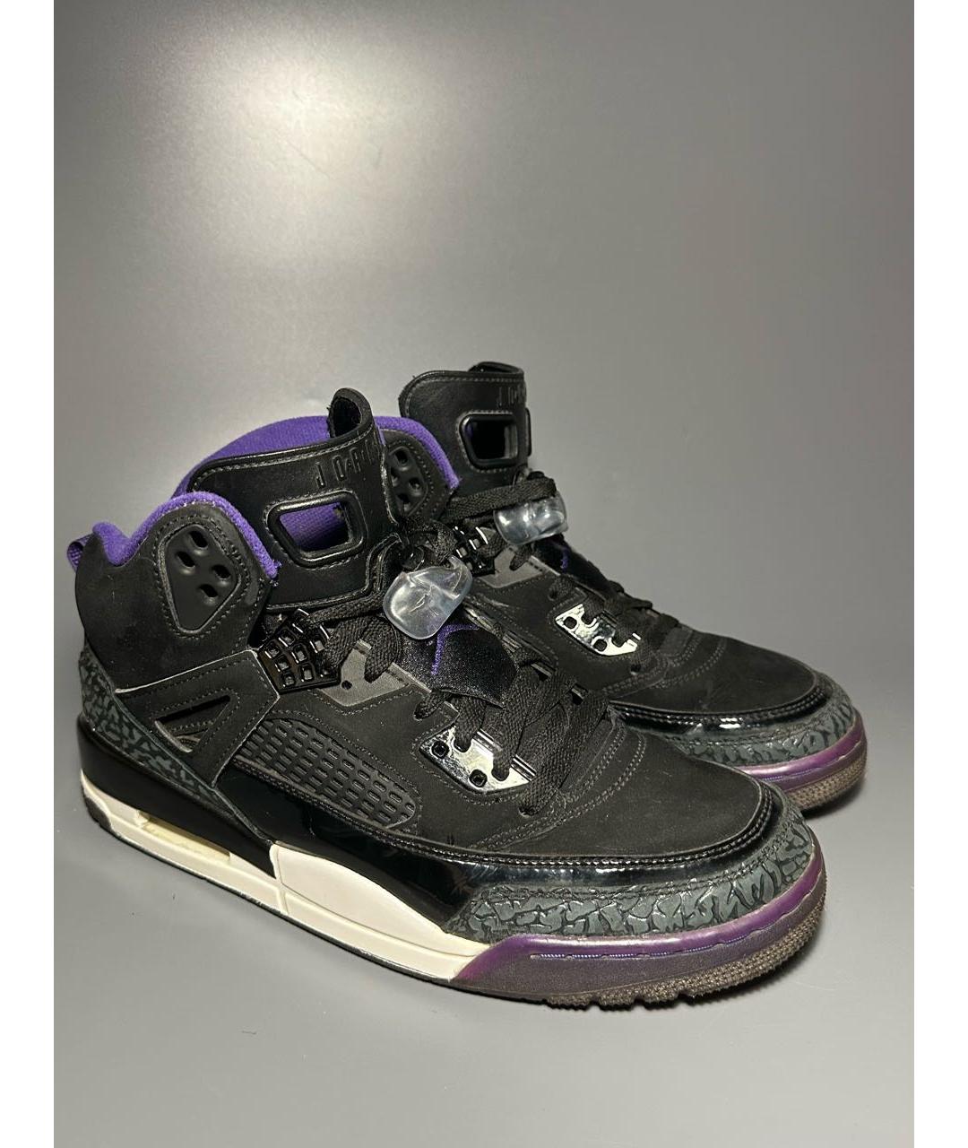 JORDAN Черные нубуковые высокие кроссовки / кеды, фото 5