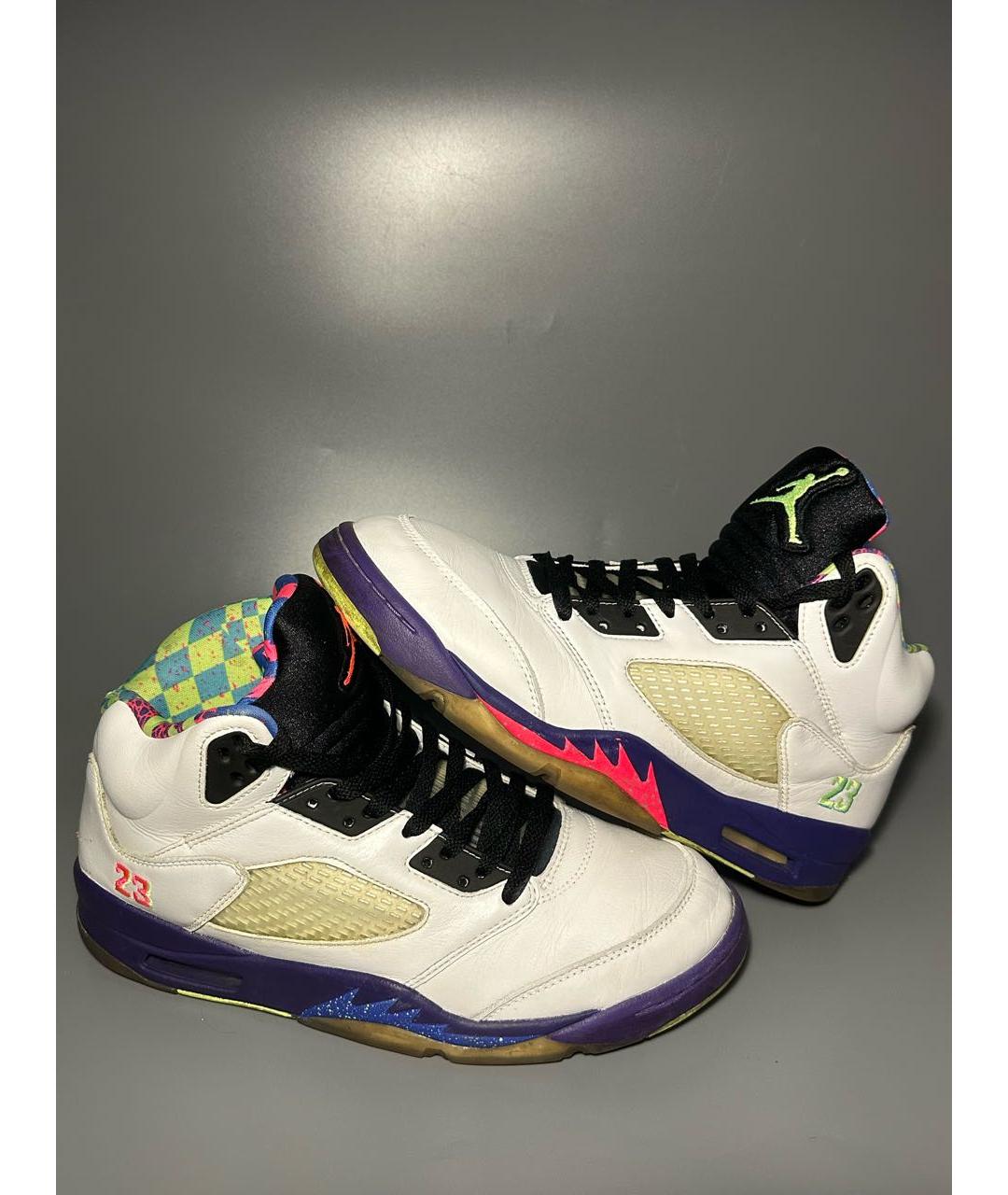 JORDAN Белые кожаные высокие кроссовки / кеды, фото 5