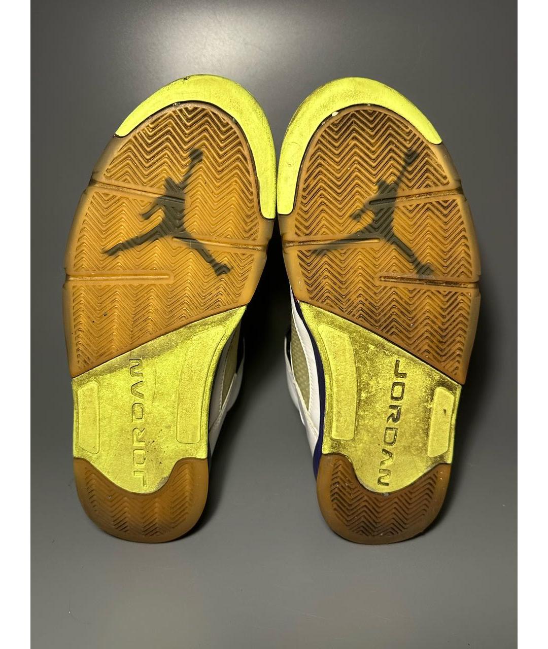 JORDAN Белые кожаные высокие кроссовки / кеды, фото 8