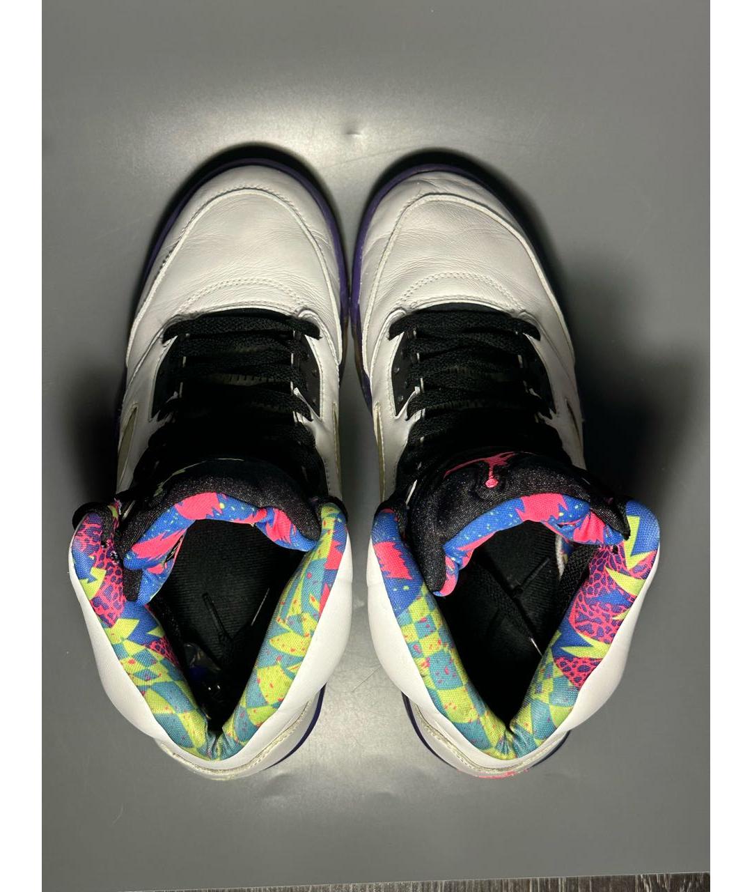 JORDAN Белые кожаные высокие кроссовки / кеды, фото 3