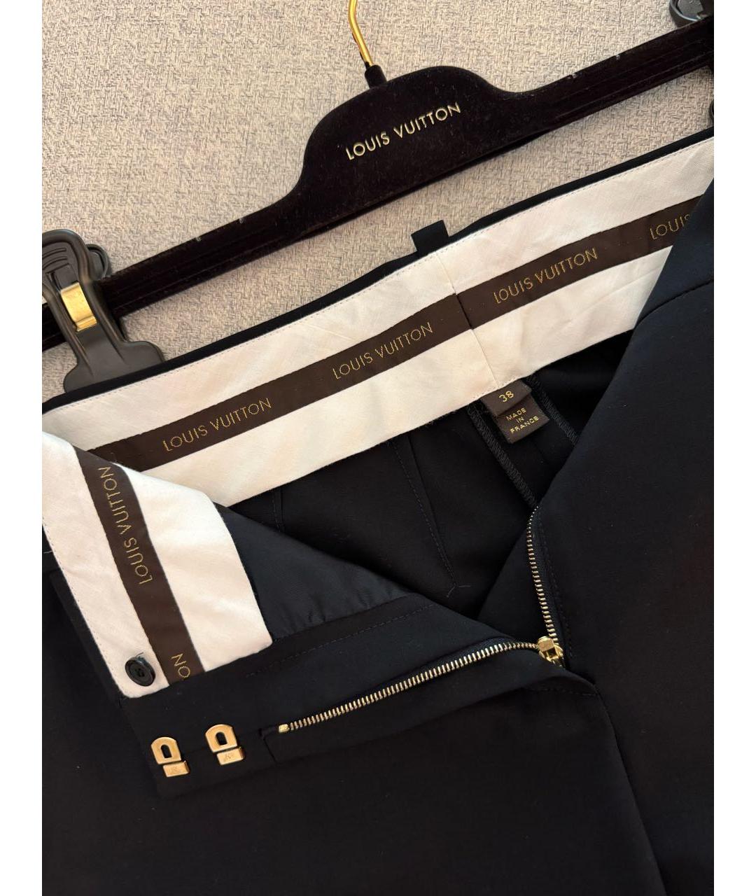 LOUIS VUITTON Черные шерстяные брюки узкие, фото 3