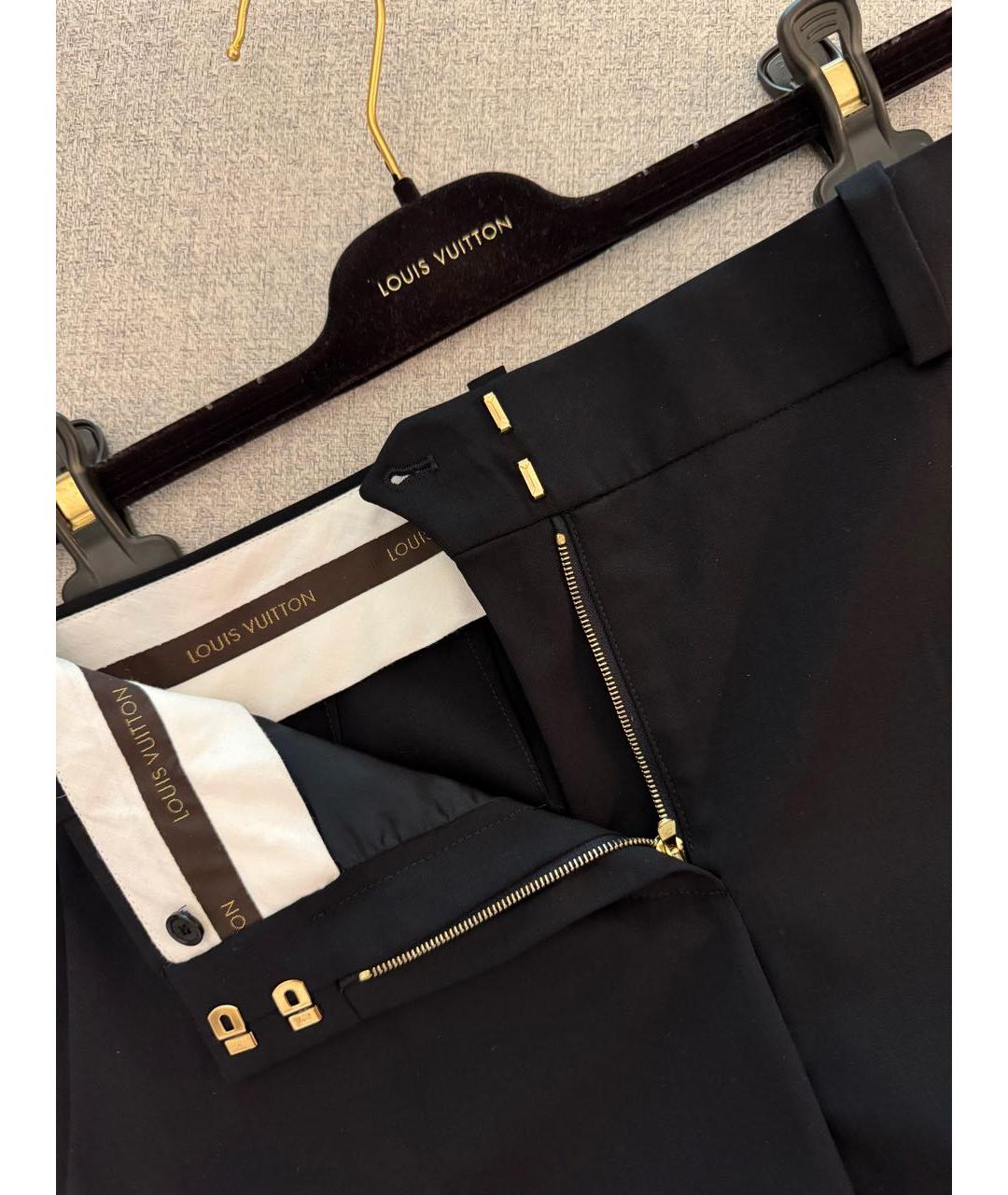 LOUIS VUITTON Черные шерстяные брюки узкие, фото 4