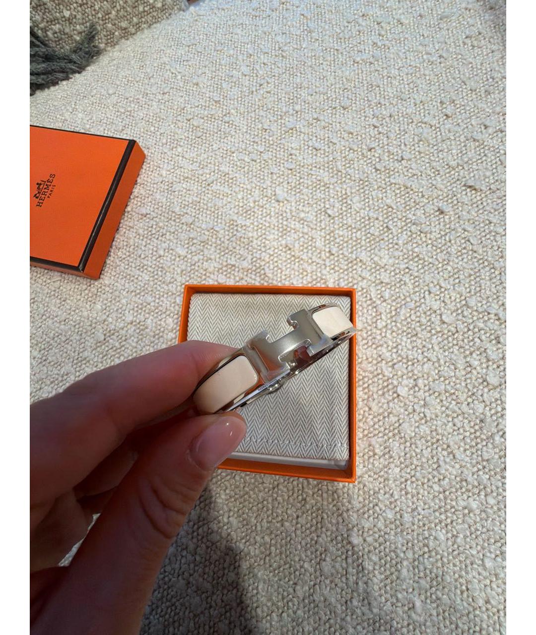 HERMES Бежевый металлический браслет, фото 4