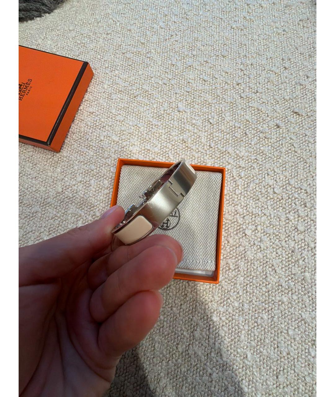 HERMES Бежевый металлический браслет, фото 3