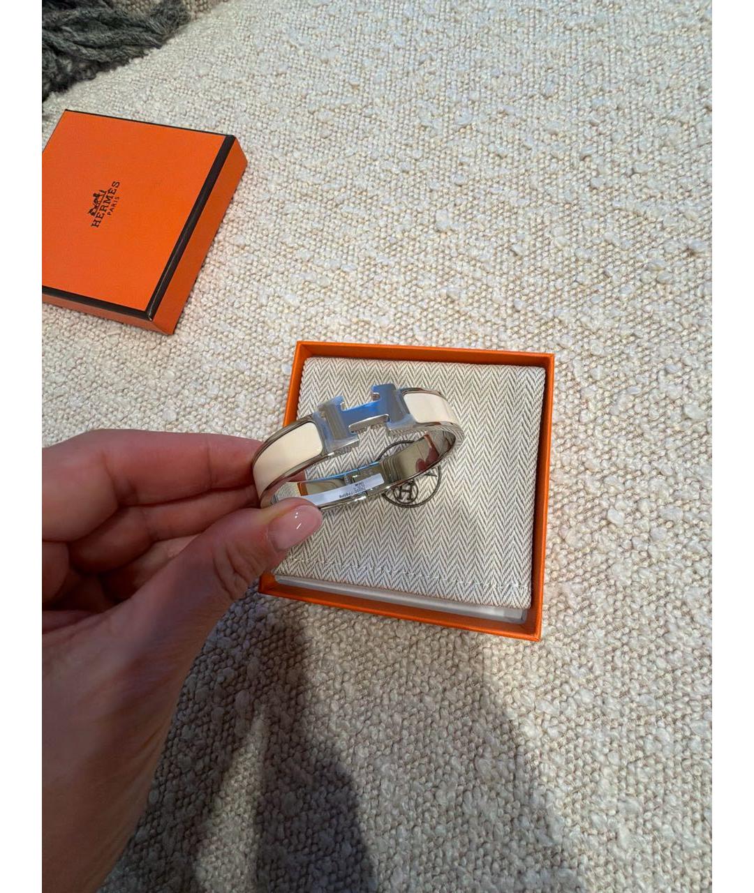 HERMES Бежевый металлический браслет, фото 2