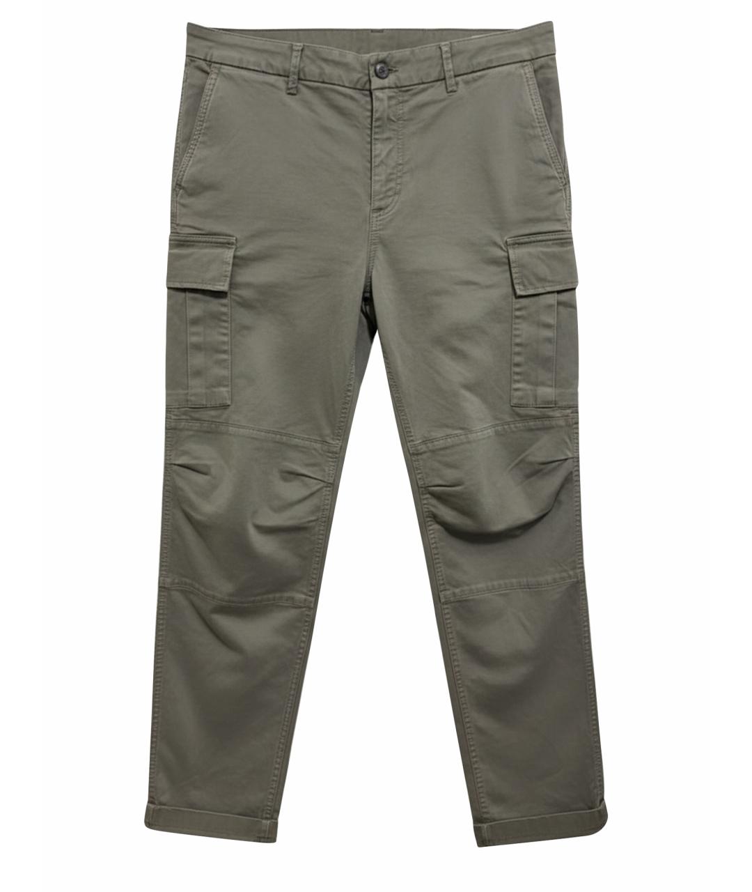 ELEVENTY Хаки хлопко-эластановые прямые джинсы, фото 1