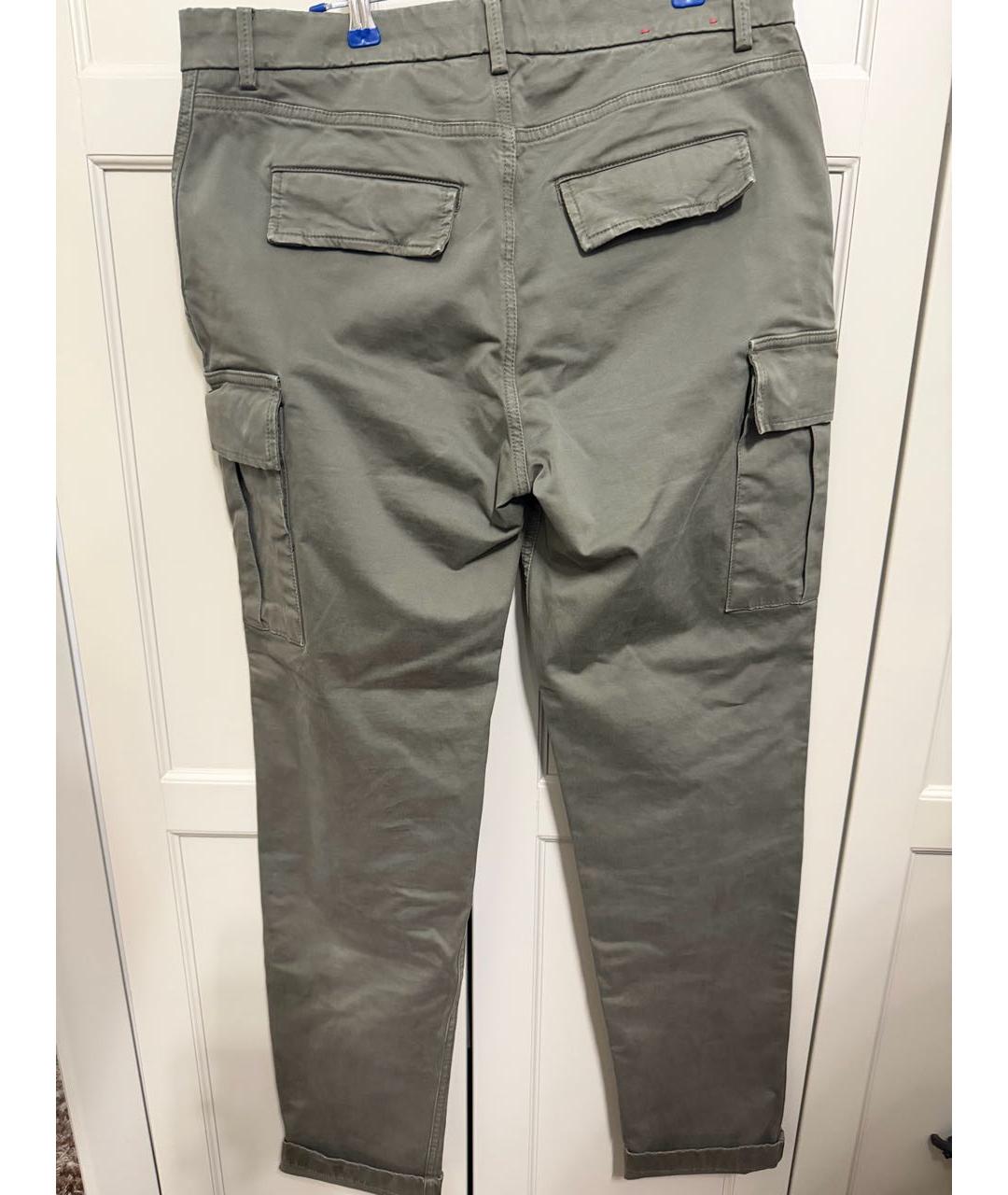 ELEVENTY Хаки хлопко-эластановые прямые джинсы, фото 2