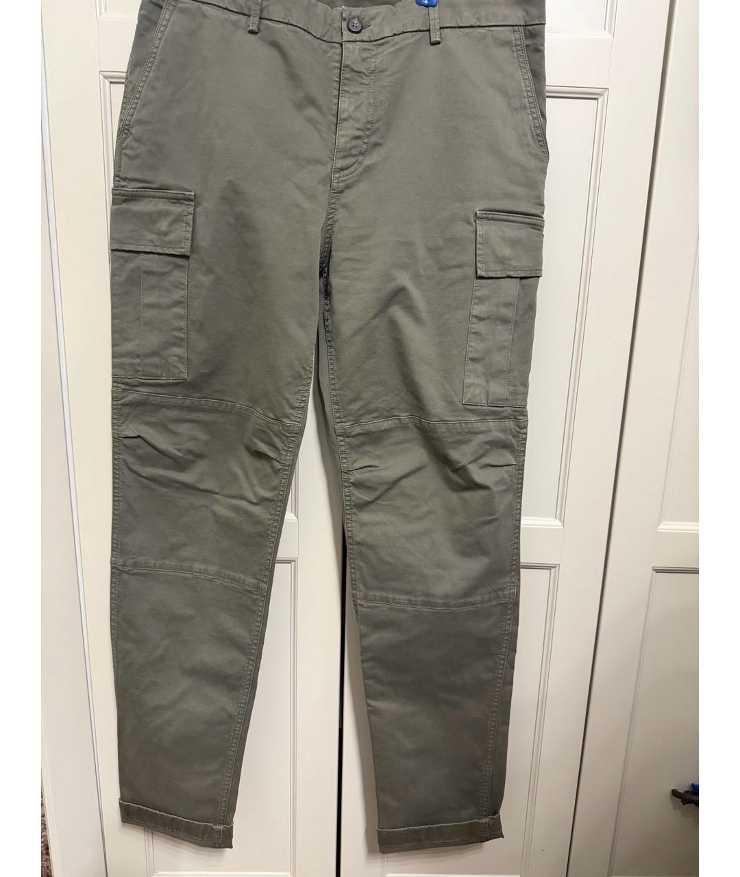 ELEVENTY Хаки хлопко-эластановые прямые джинсы, фото 5