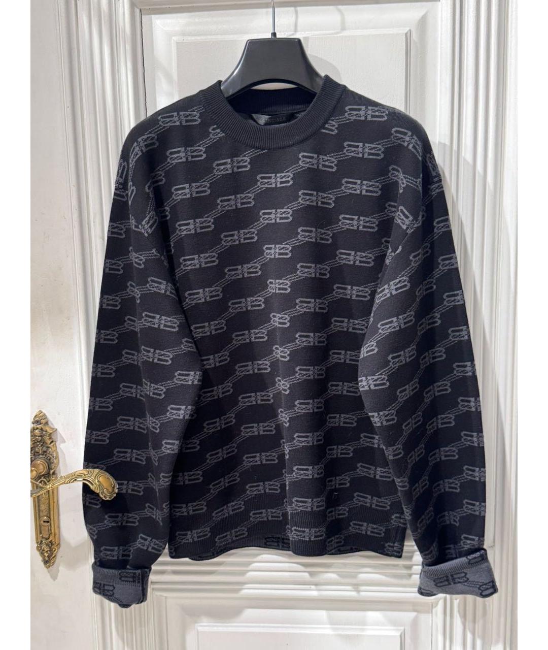 BALENCIAGA Черный хлопковый джемпер / свитер, фото 6