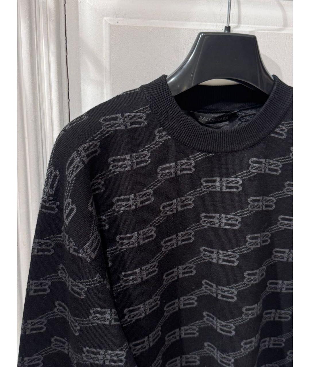 BALENCIAGA Черный хлопковый джемпер / свитер, фото 3