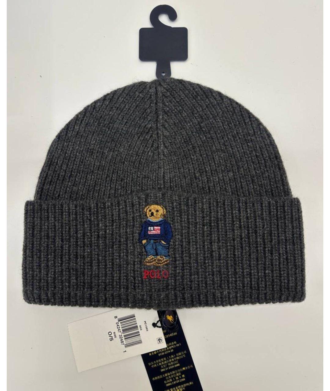 POLO RALPH LAUREN Антрацитовая шерстяная шапка, фото 4