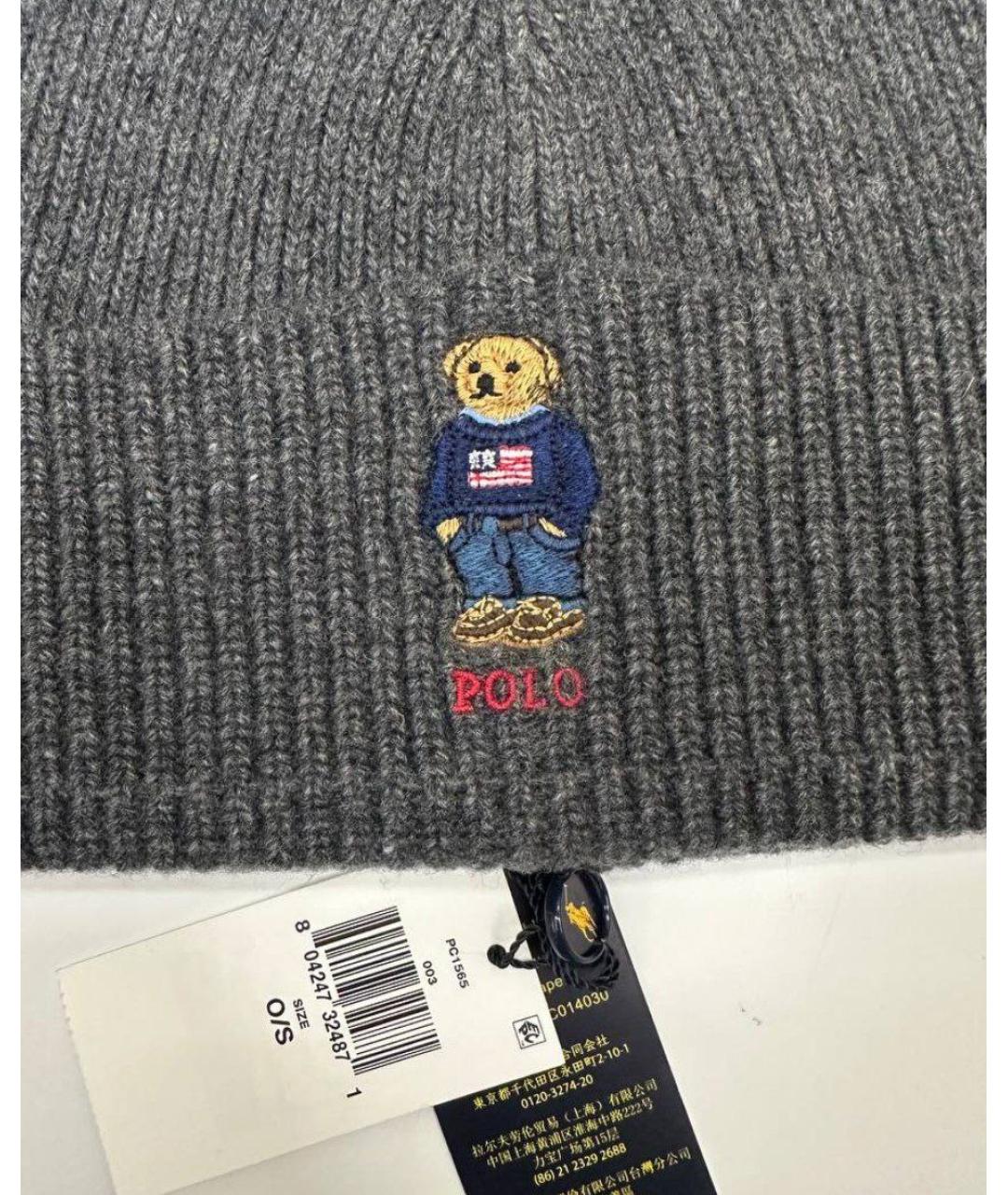 POLO RALPH LAUREN Антрацитовая шерстяная шапка, фото 3