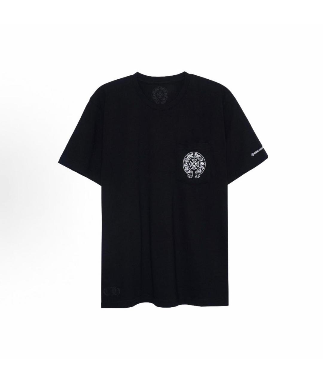 CHROME HEARTS Черная хлопковая футболка, фото 4