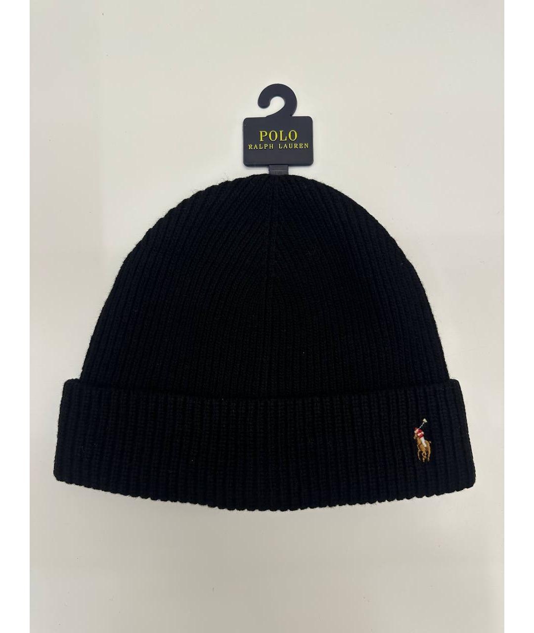 POLO RALPH LAUREN Черная шерстяная шапка, фото 4