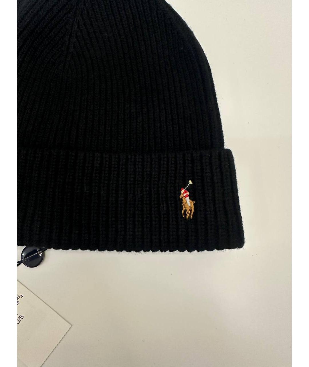 POLO RALPH LAUREN Черная шерстяная шапка, фото 3