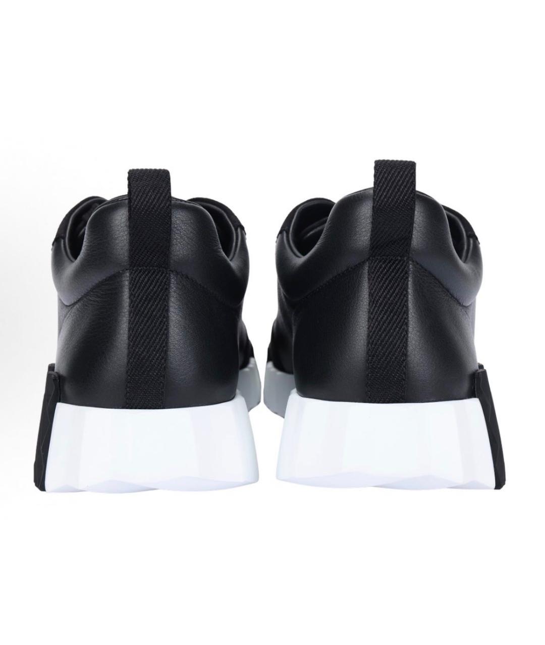 HERMES Черные кожаные низкие кроссовки / кеды, фото 4