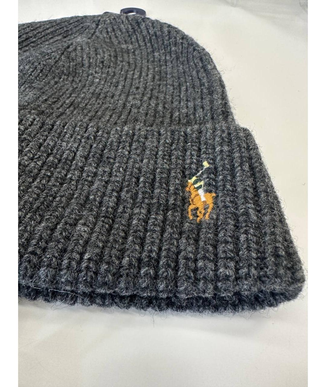 POLO RALPH LAUREN Антрацитовая шерстяная шапка, фото 3