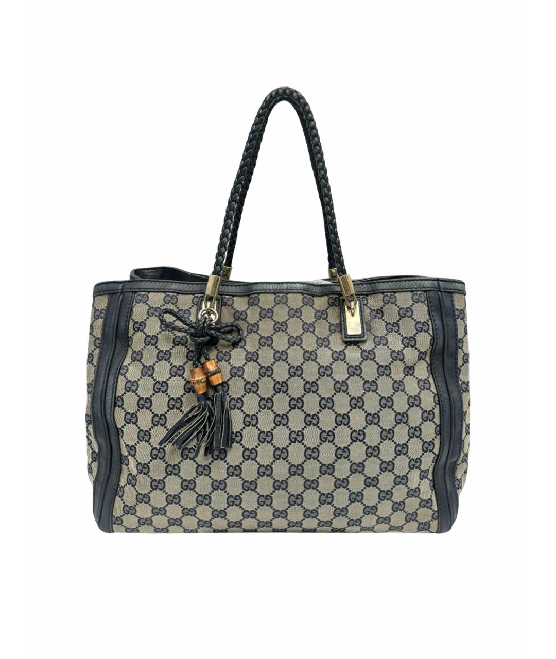 GUCCI Бежевая тканевая сумка тоут, фото 1