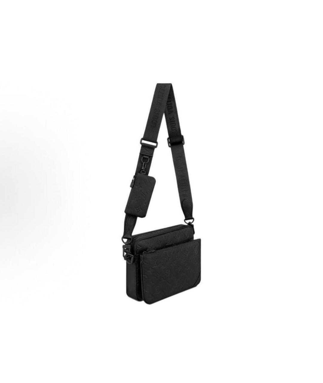 LOUIS VUITTON Черная кожаная сумка на плечо, фото 4