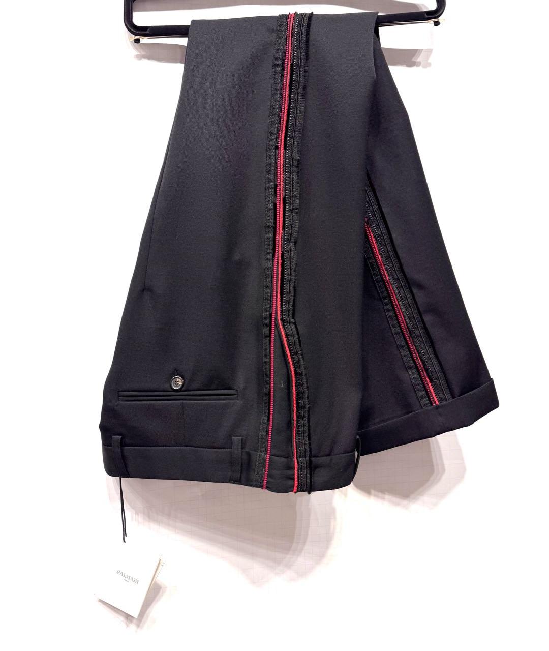 BALMAIN Черные шерстяные брюки чинос, фото 5