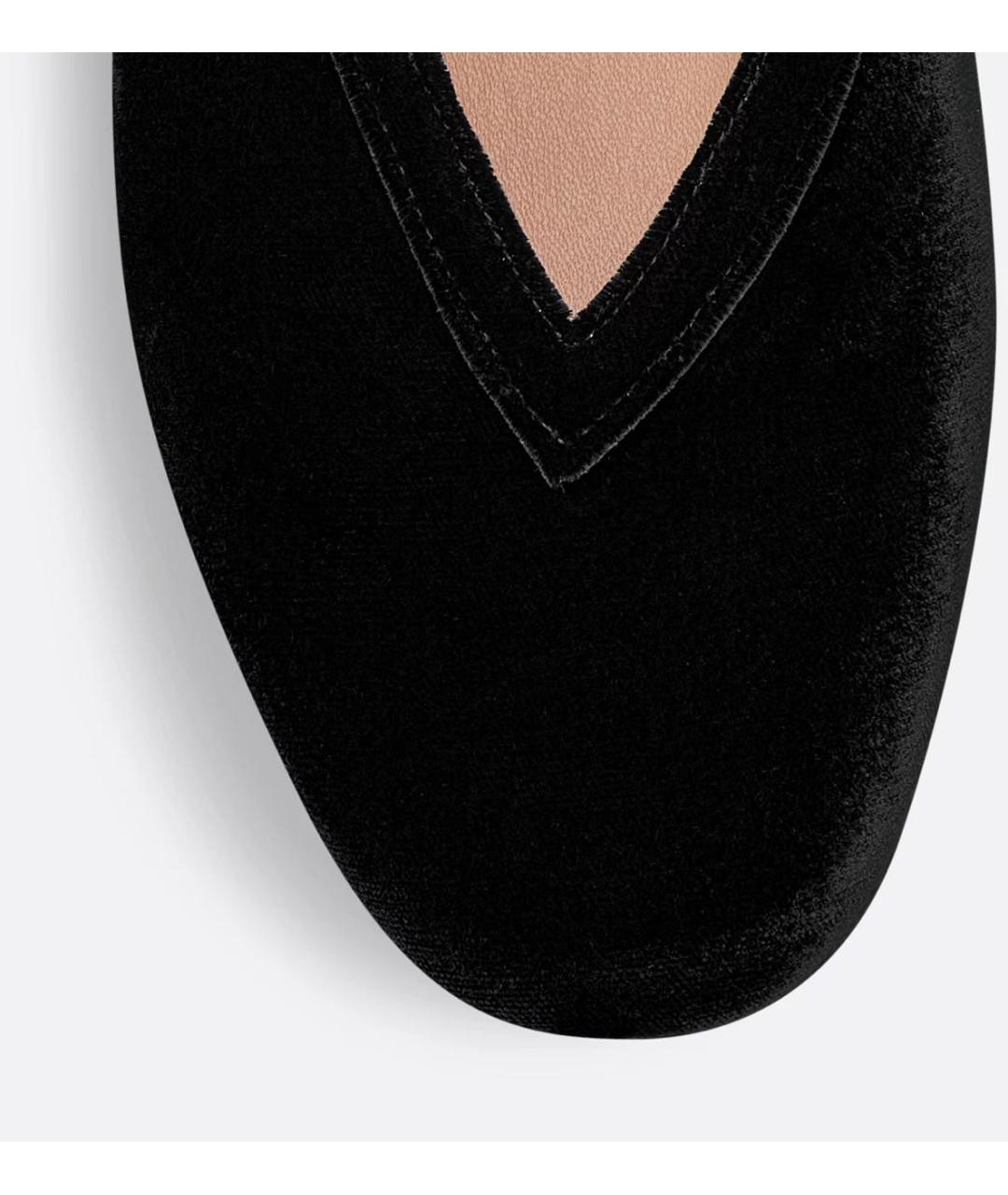 CHRISTIAN DIOR Черные бархатные балетки, фото 4