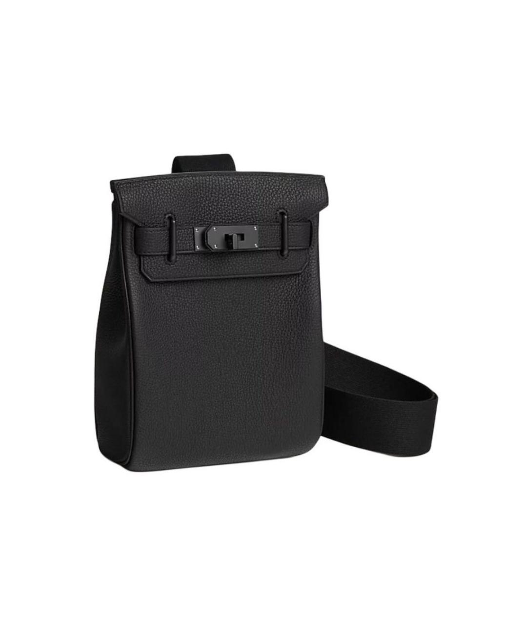 HERMES Черная кожаная сумка на плечо, фото 2