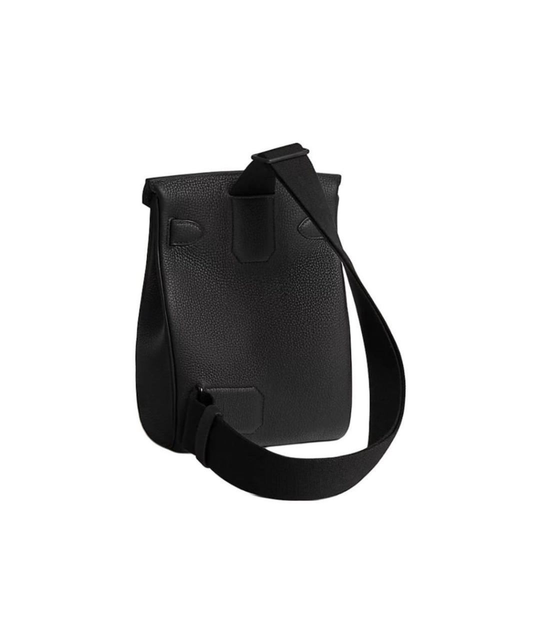 HERMES Черная кожаная сумка на плечо, фото 3