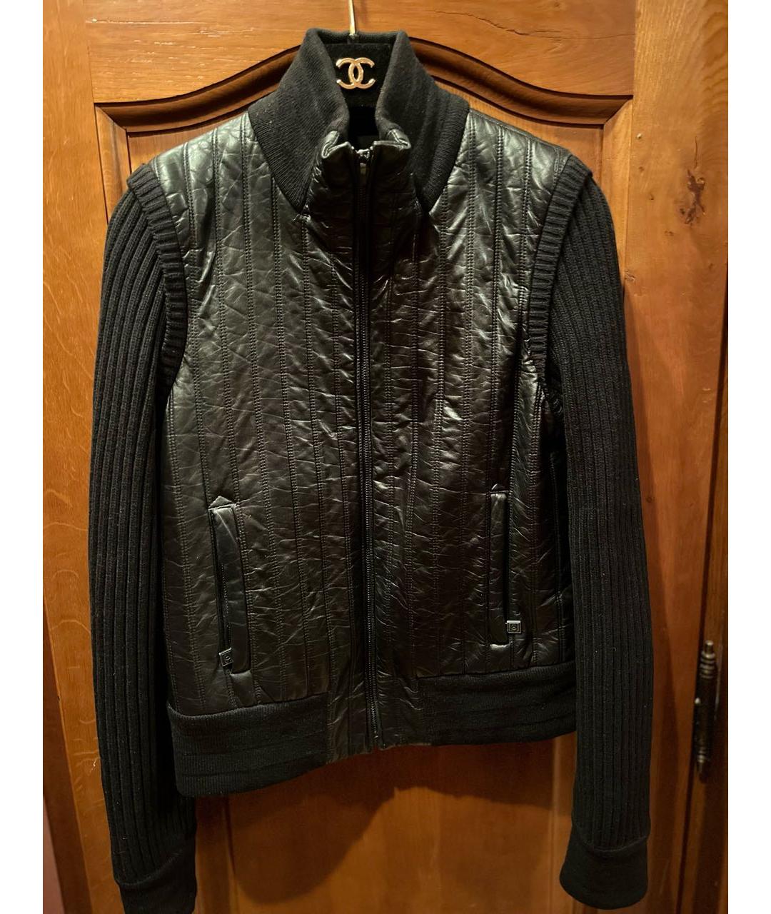 CHANEL Черная кожаная куртка, фото 2