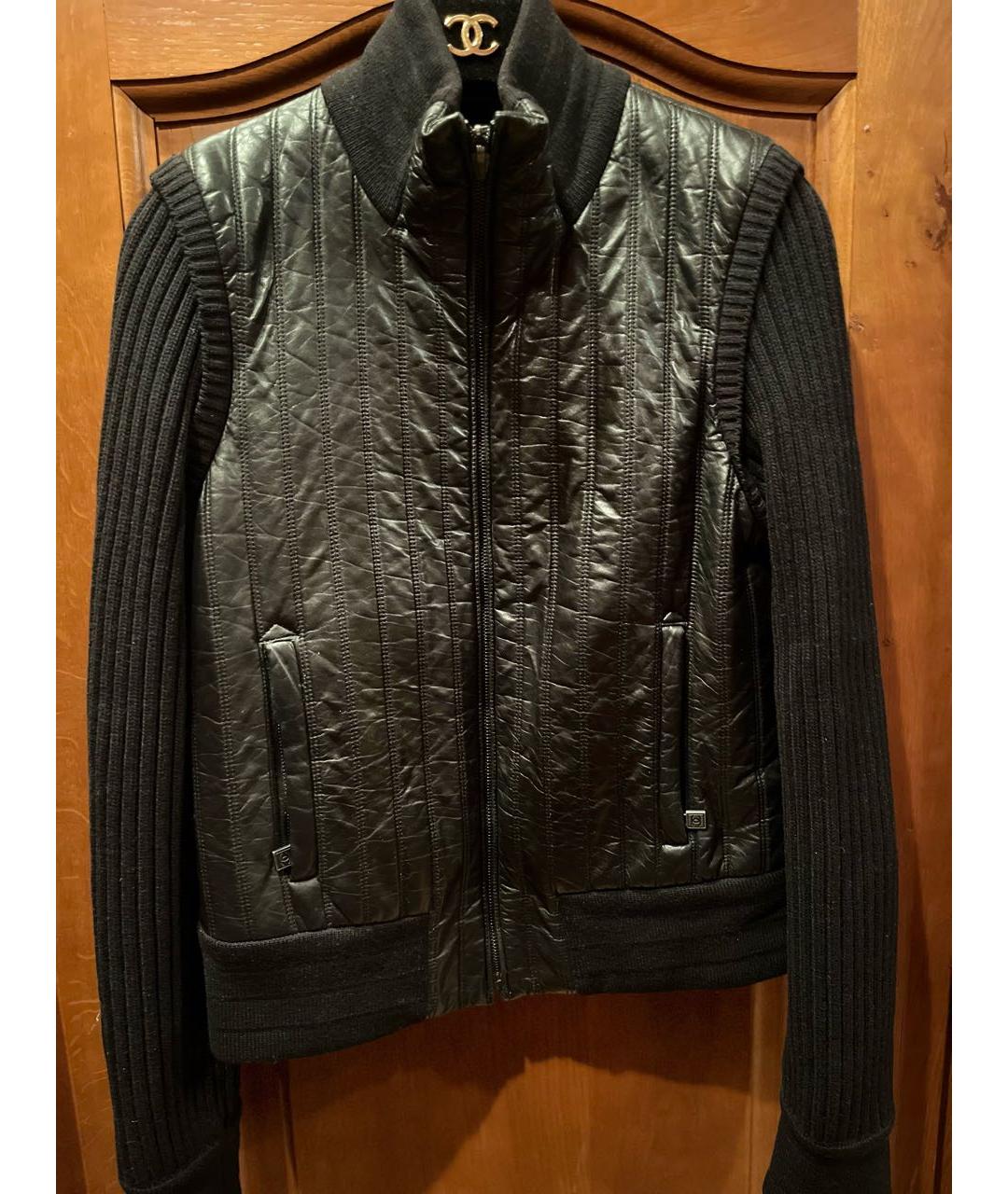 CHANEL Черная кожаная куртка, фото 4