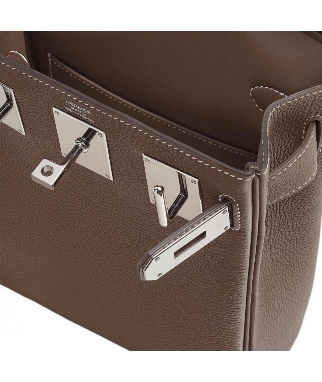 HERMES Бежевая кожаная сумка на плечо, фото 4