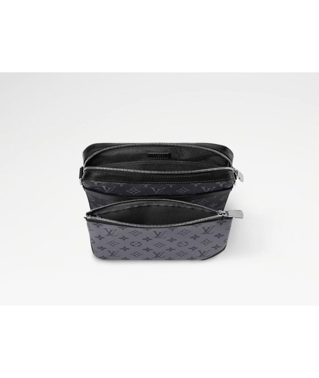 LOUIS VUITTON Антрацитовая кожаная сумка на плечо, фото 3