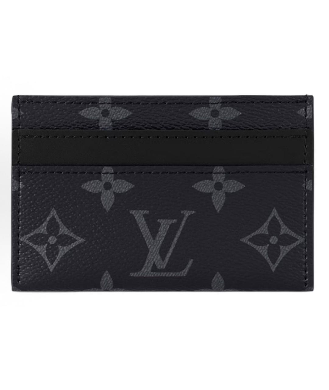 LOUIS VUITTON Черный кожаный кардхолдер, фото 5