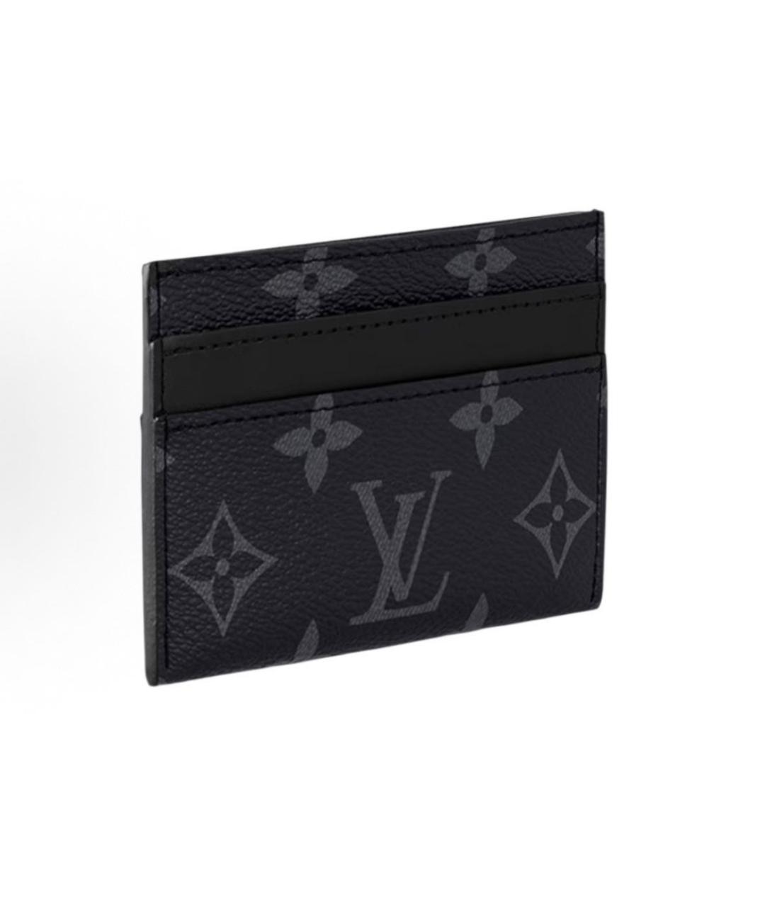 LOUIS VUITTON Черный кожаный кардхолдер, фото 2
