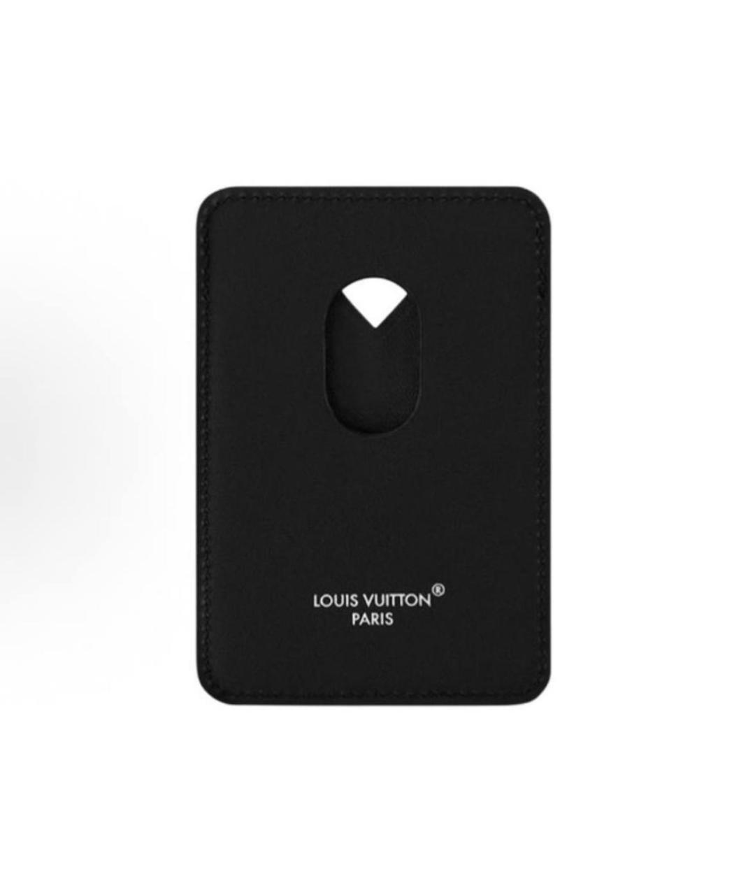 LOUIS VUITTON Черный кожаный кардхолдер, фото 3