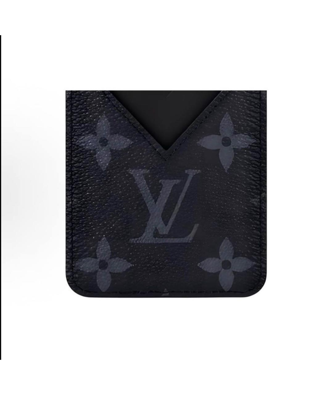 LOUIS VUITTON Черный кожаный кардхолдер, фото 4