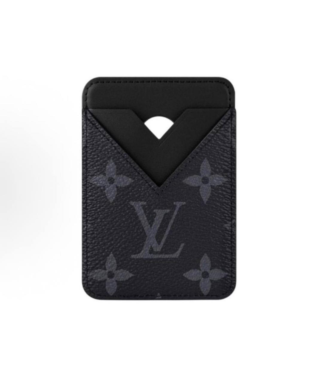LOUIS VUITTON Черный кожаный кардхолдер, фото 5