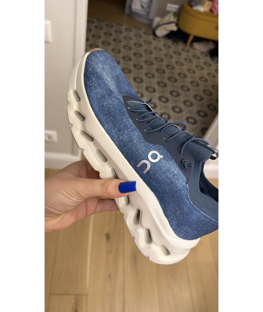 LOEWE Синие текстильные кроссовки, фото 2