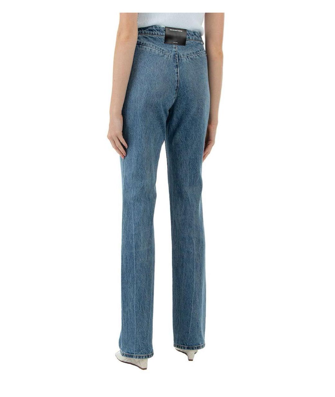 ALEXANDER WANG Голубые хлопковые прямые джинсы, фото 2