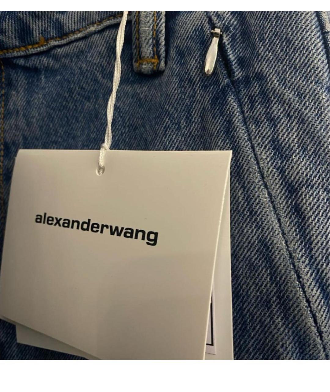 ALEXANDER WANG Голубые хлопковые прямые джинсы, фото 4