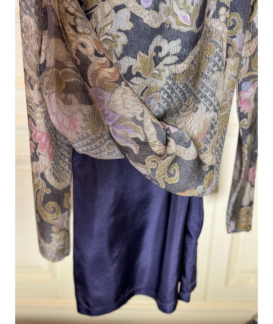 DRIES VAN NOTEN Серое шелковое повседневное платье, фото 4