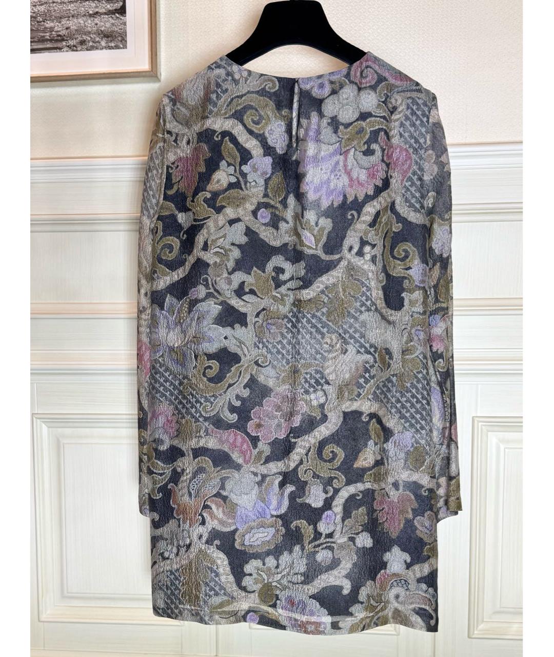 DRIES VAN NOTEN Серое шелковое повседневное платье, фото 2