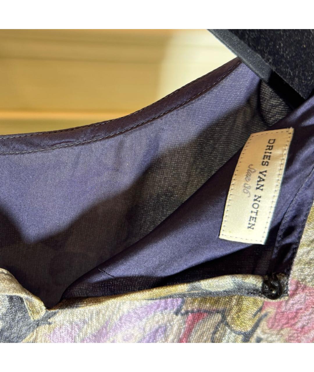 DRIES VAN NOTEN Серое шелковое повседневное платье, фото 3