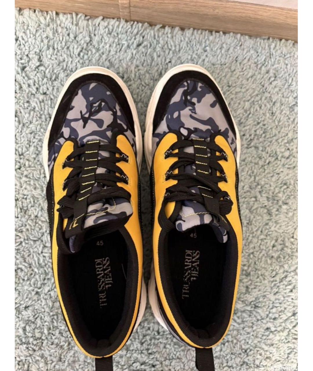 TRUSSARDI JEANS Голубые низкие кроссовки / кеды, фото 3