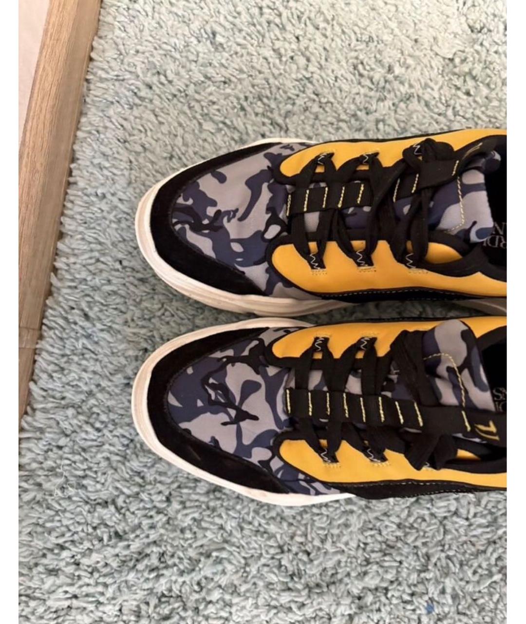 TRUSSARDI JEANS Голубые низкие кроссовки / кеды, фото 4