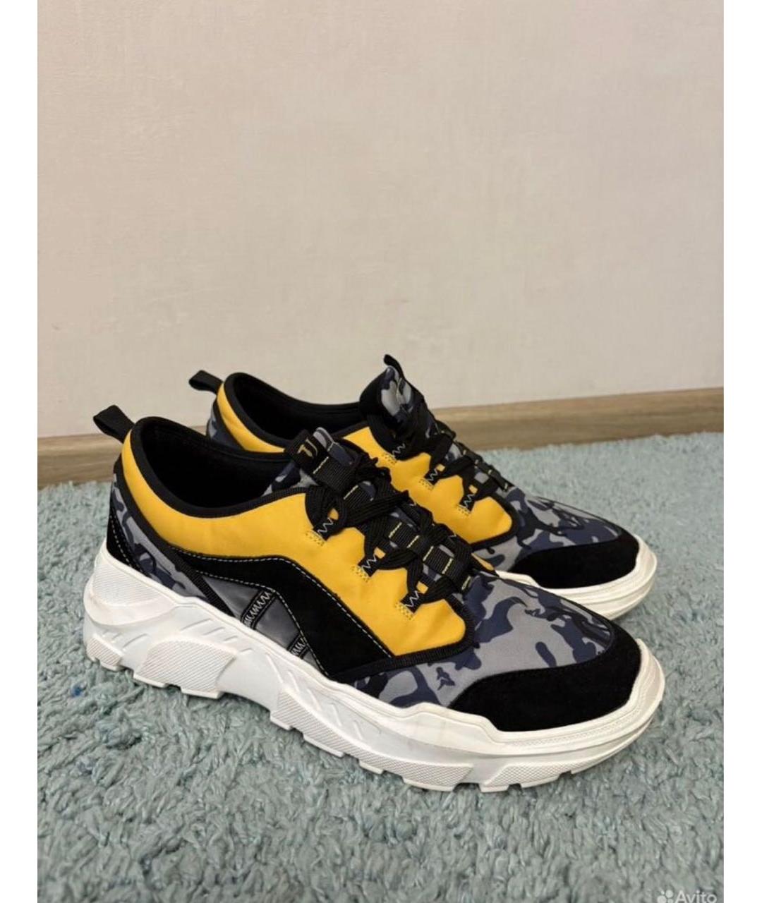 TRUSSARDI JEANS Голубые низкие кроссовки / кеды, фото 5