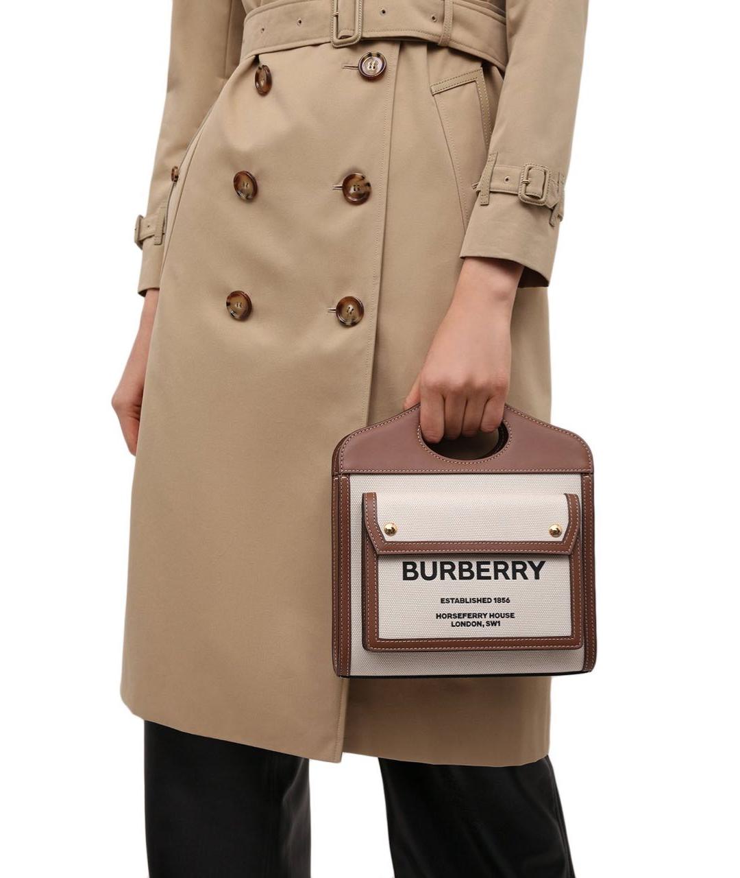 BURBERRY Бежевая кожаная сумка через плечо, фото 8